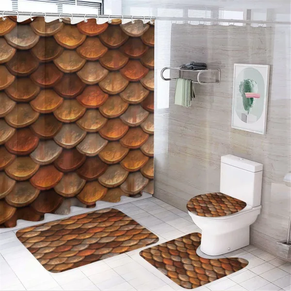 Medieval Scale Pattern on a shower curtain