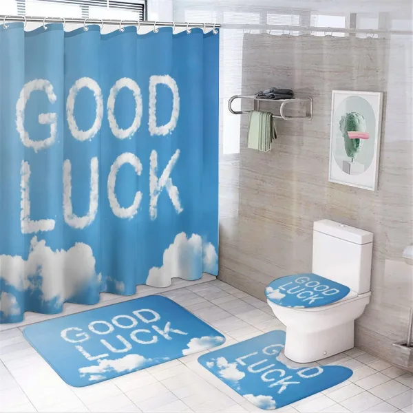 Message Sky Clouds on a shower curtain
