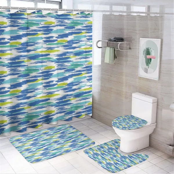 Modern Bold Strokes Art on a shower curtain