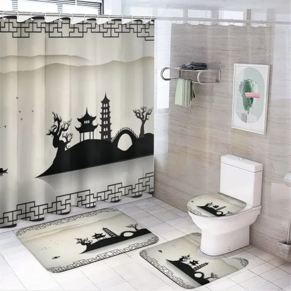 Modern Scenery on a shower curtain