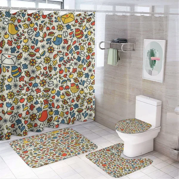 Romantic Letters Birds on a shower curtain