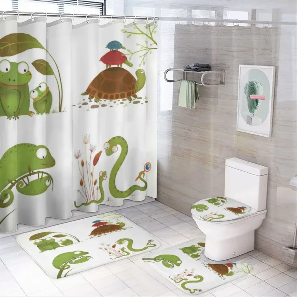 Snake Frog Ninja Reptile on a shower curtain