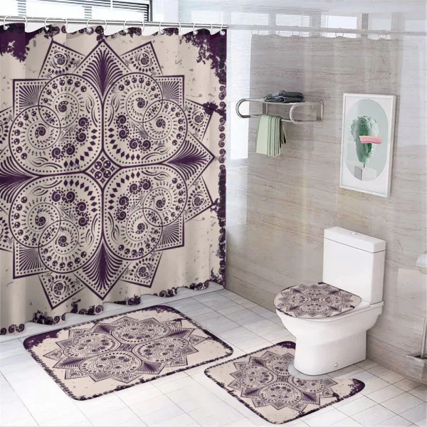 Snowflake Form on a shower curtain