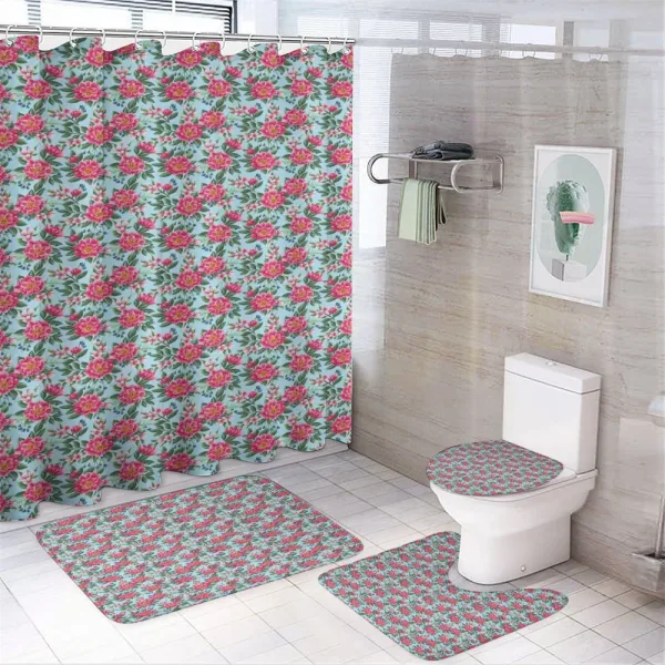 Spring Season Composition on a shower curtain