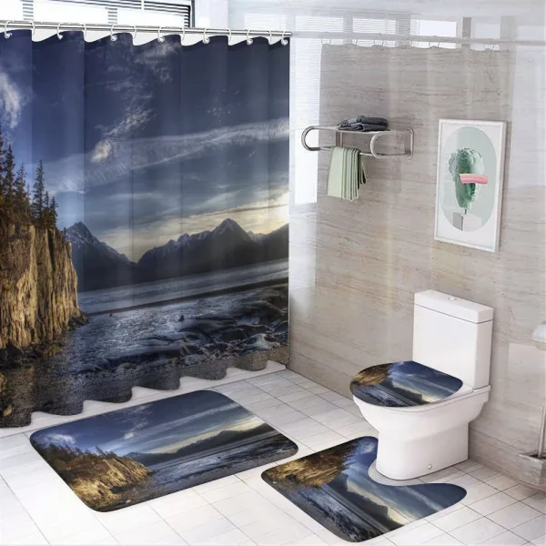 Turnagain Arm Beach on a shower curtain