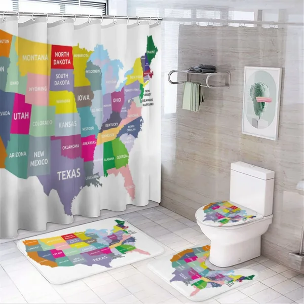 USA Map Colorful States on a shower curtain
