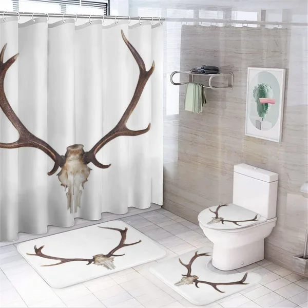 Antlers Skeleton Hunter on a shower curtain
