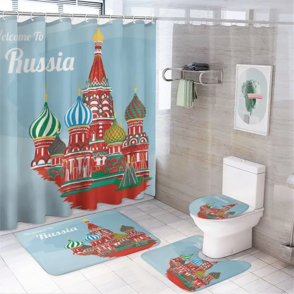 Architecture Slavic Art on a shower curtain