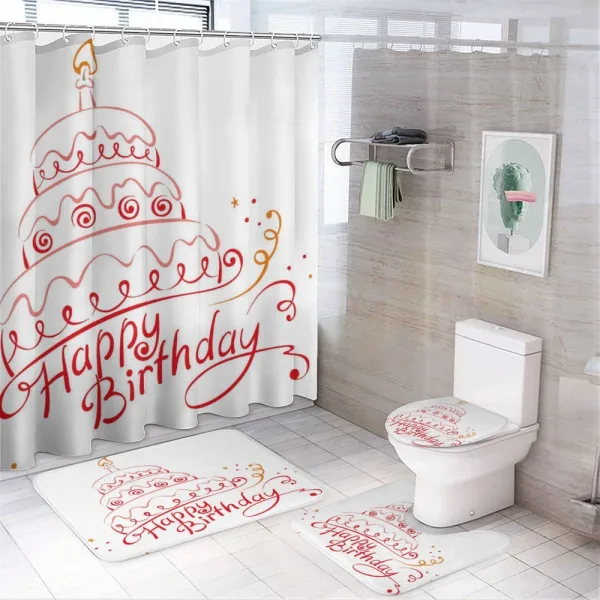 Birthday Cake Spirals on a shower curtain