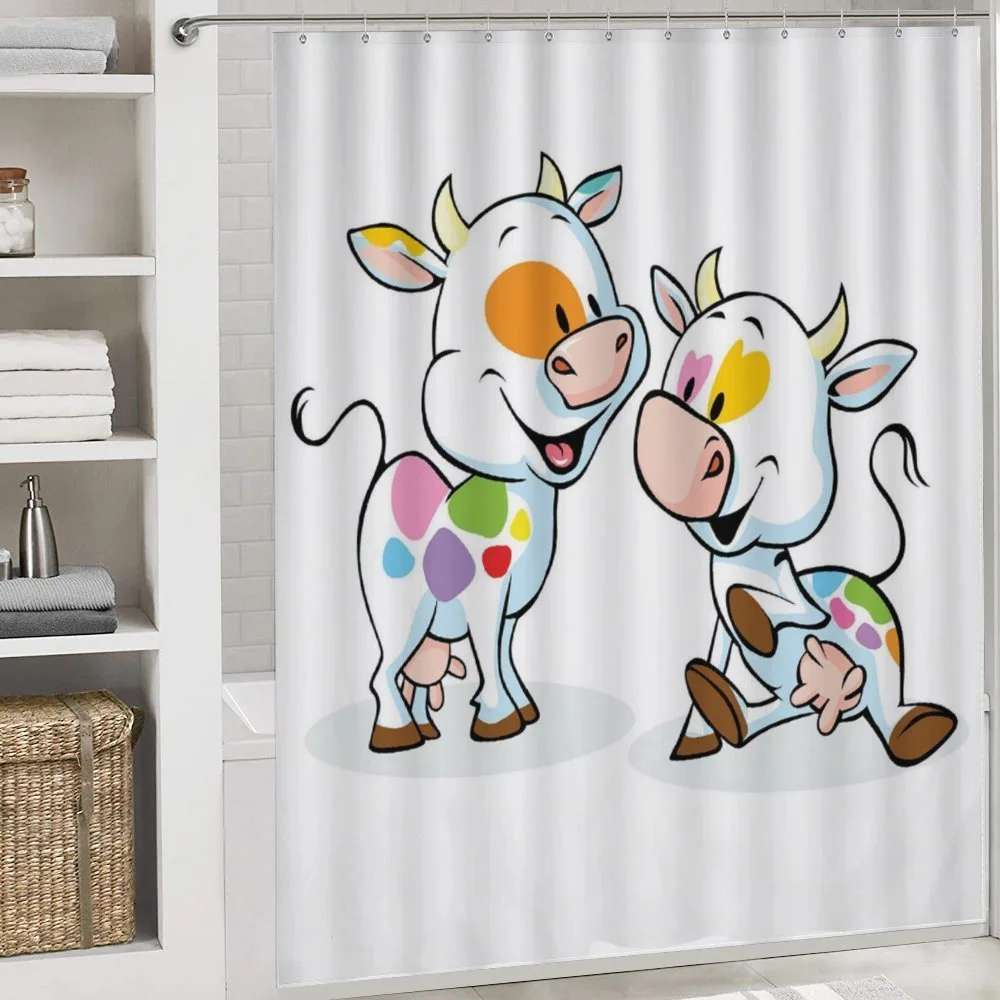 Cartoon Baby Cows Farmland — Detail 4