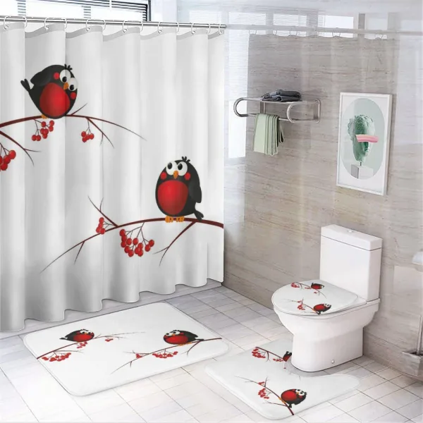 Cartoon Christmas on a shower curtain