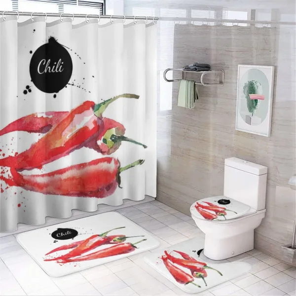 Chili Pepper Hot Spicy on a shower curtain