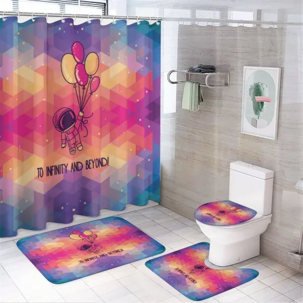 Doodle Space Man on a shower curtain