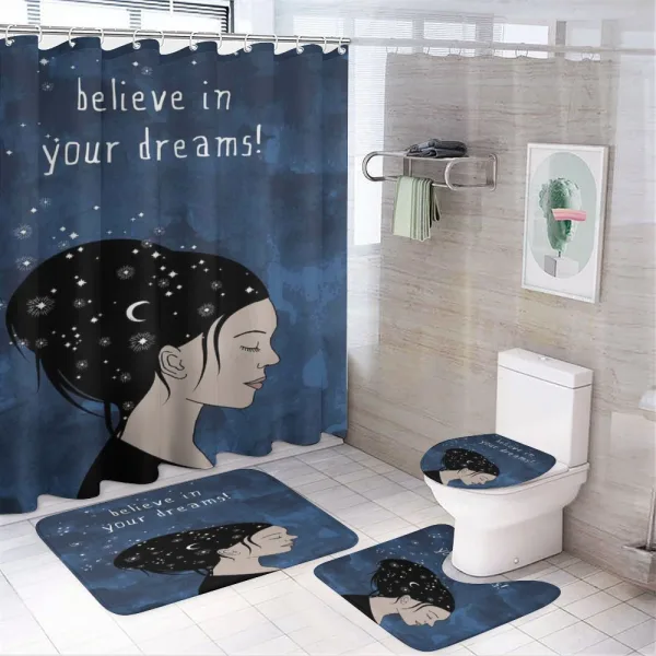 Dreamy Girl Words on a shower curtain