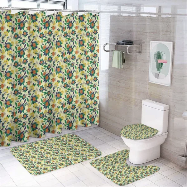 Floral Composition Berry on a shower curtain