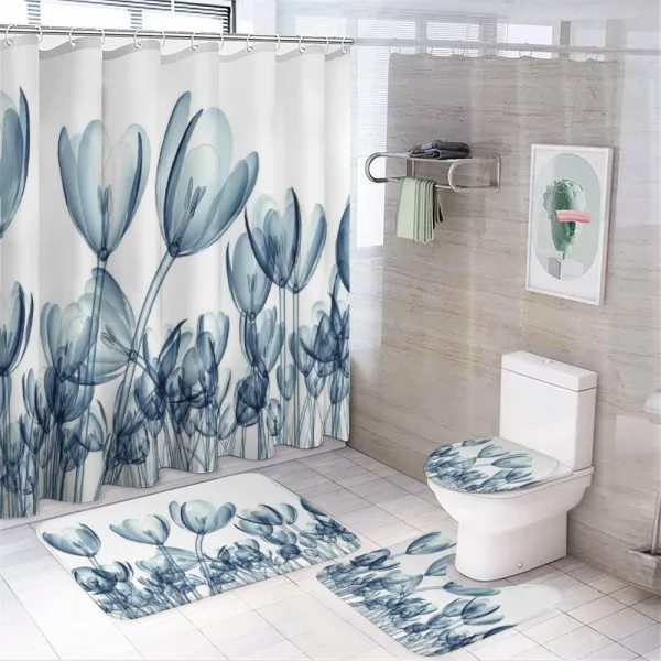 Flower X-Ray Picture on a shower curtain