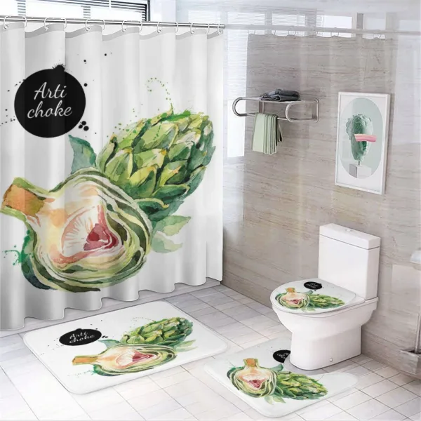 Going Green Food on a shower curtain