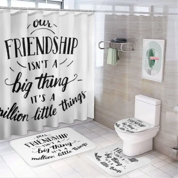 Heart Warming Saying on a shower curtain