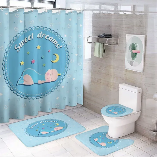 Newborn Baby Stars on a shower curtain