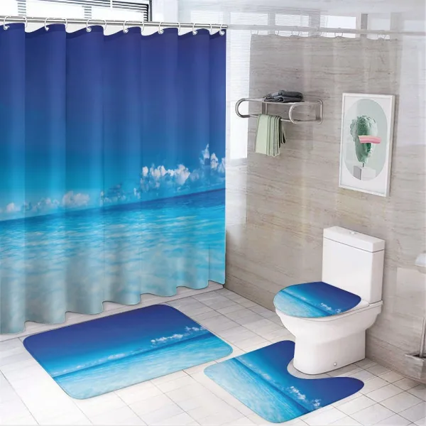 Ocean Beach Sea Scenery on a shower curtain
