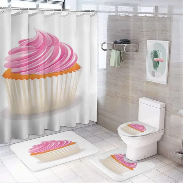Pink Cupcake on a shower curtain