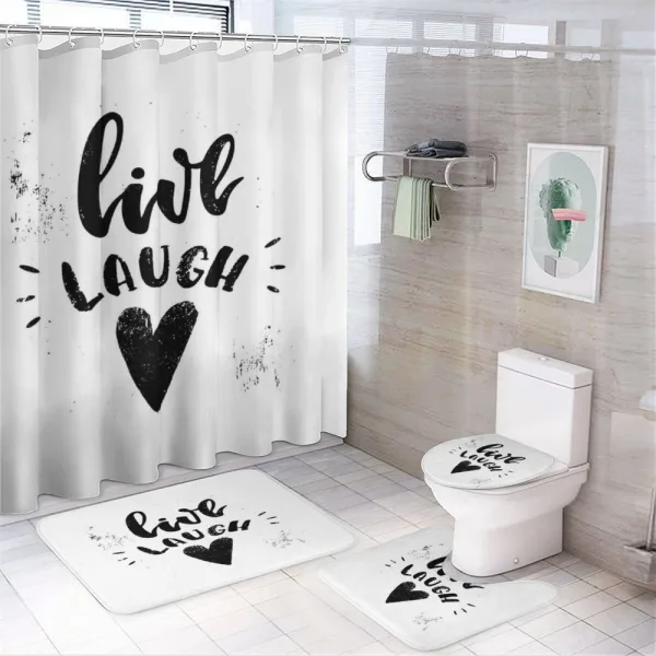 Retro Message on a shower curtain