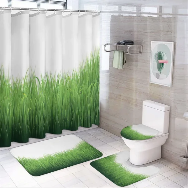 Spring Foliage Pattern Farm on a shower curtain