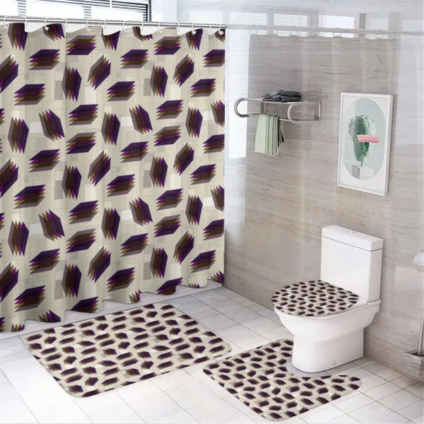 Squares Retro Modern on a shower curtain