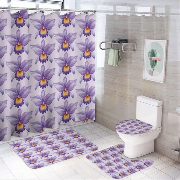 Tropical Orchid Flowers on a shower curtain