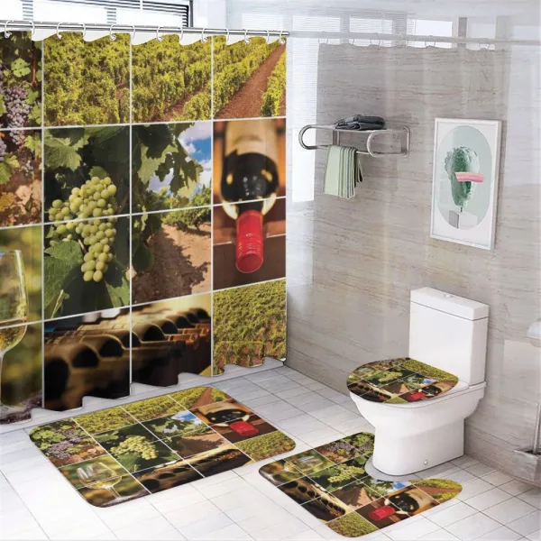Vineyard Grapes Landscapes on a shower curtain