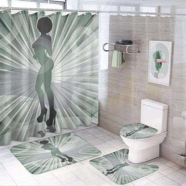 WomHigh Heels on a shower curtain