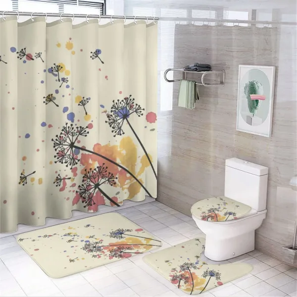 Blowball Seed Color Stain on a shower curtain