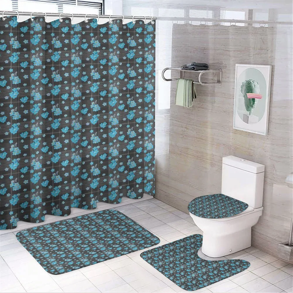 Blue Blossoms on Grid — Your design