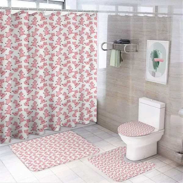 Cartoon Smiling Animals on a shower curtain