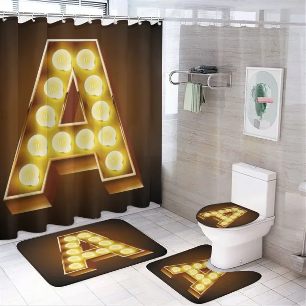 First Letter ABC Design on a shower curtain