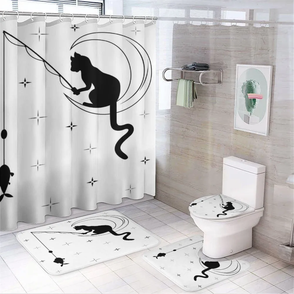Fishing Kitty on Moon Art — Your design