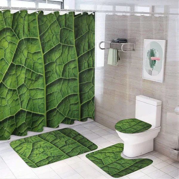 Forest Tree Leaf Texture on a shower curtain