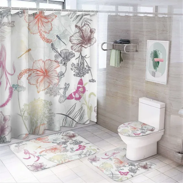 Hibiscus Moth Ornate on a shower curtain