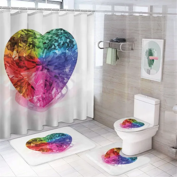 Love Heart Romance on a shower curtain