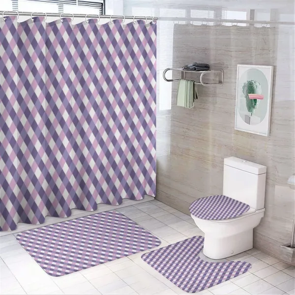 Mosaic Crossed Pattern on a shower curtain