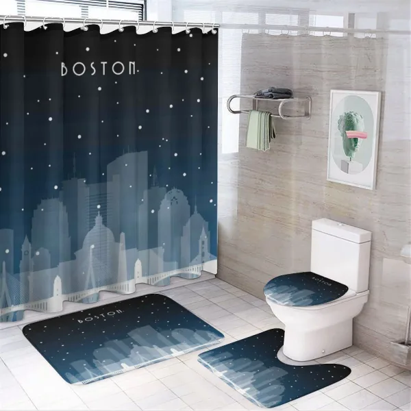 Nocturnal City Concept on a shower curtain