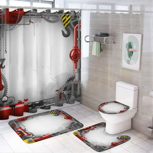 Pipes Meters on a shower curtain