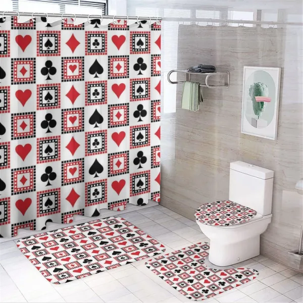 Playing Cards on a shower curtain