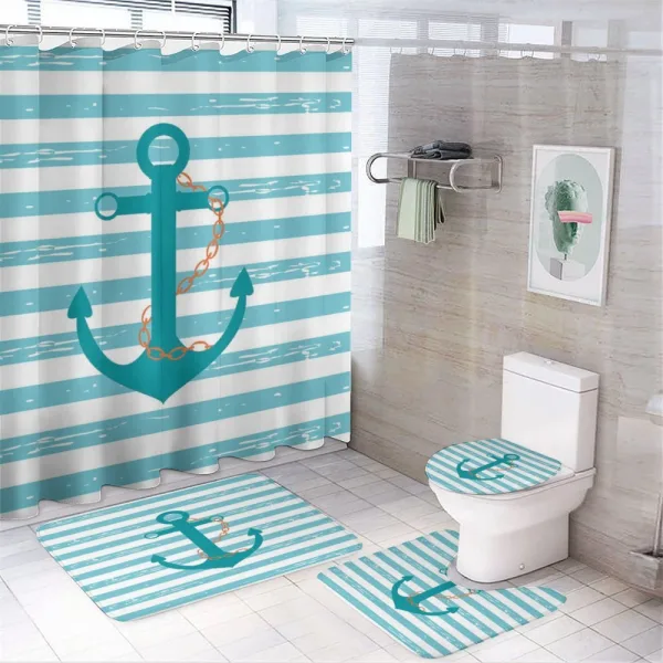 Ship Anchor Marine Life on a shower curtain