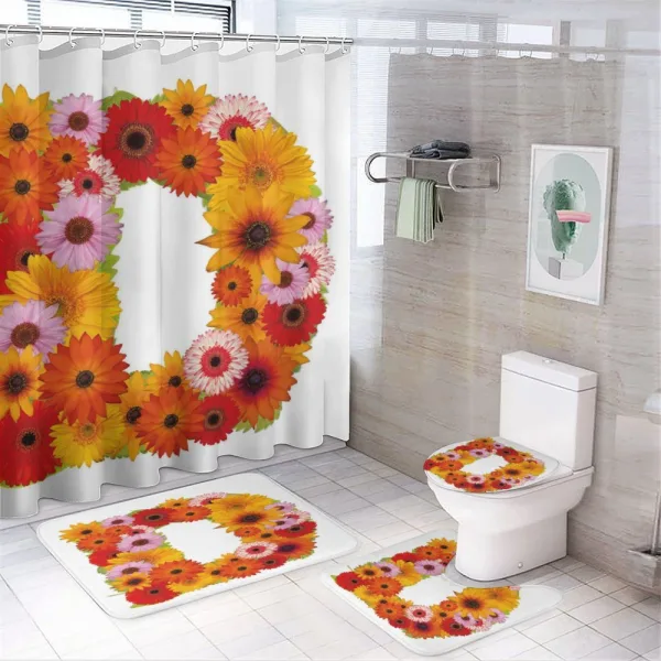Summer Chamomile Petals on a shower curtain