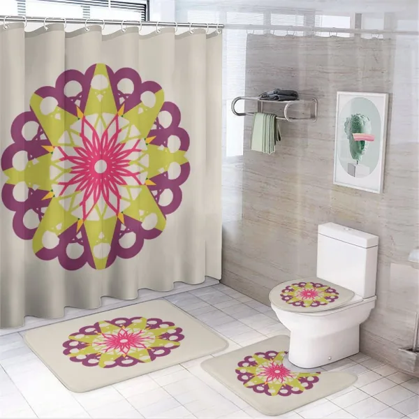 Triangles Half Circles on a shower curtain
