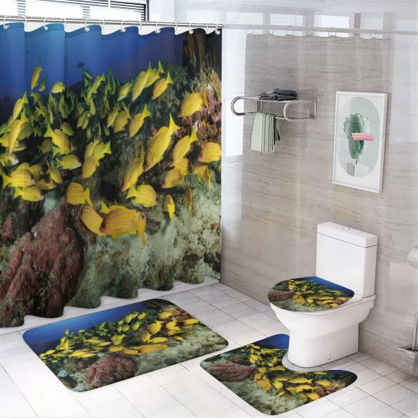 Tropical Fish Coral Reef on a shower curtain