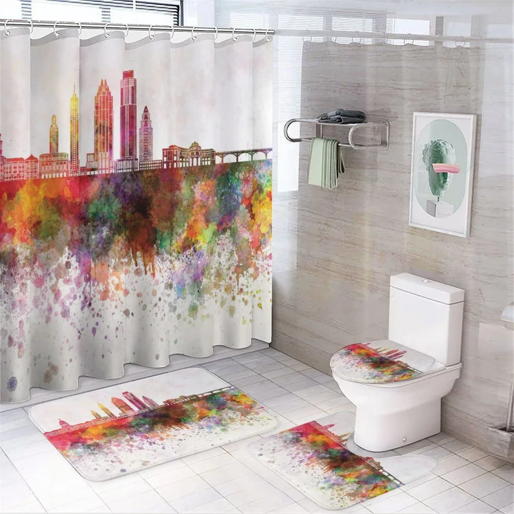 Watercolor Buildings Blots — Your design