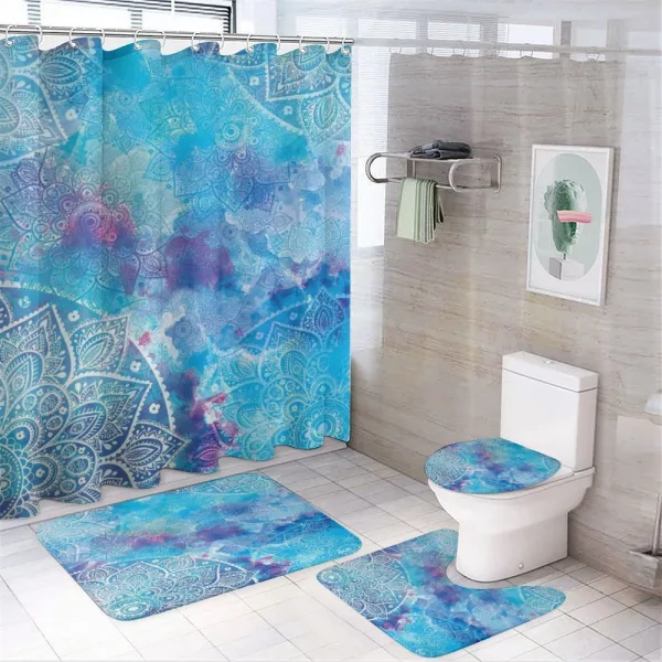 Watercolor Floral Asian on a shower curtain
