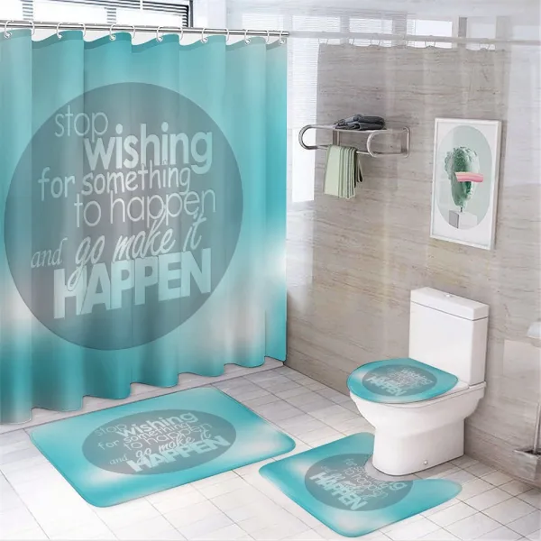 Wise Words on Blue on a shower curtain